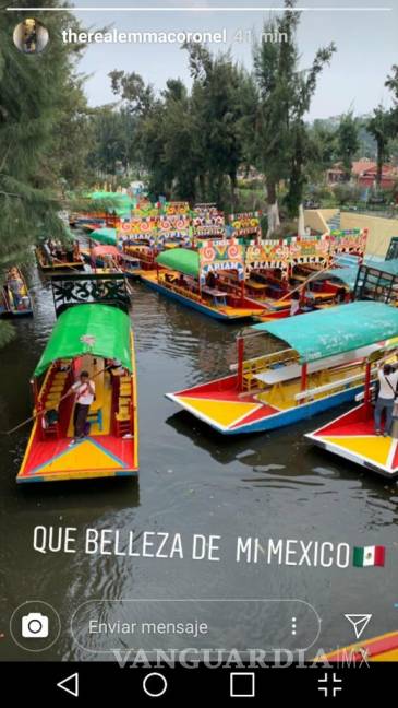 $!¿Un mensaje para los cárteles de la CDMX? Emma Coronel pasea por Xochimilco