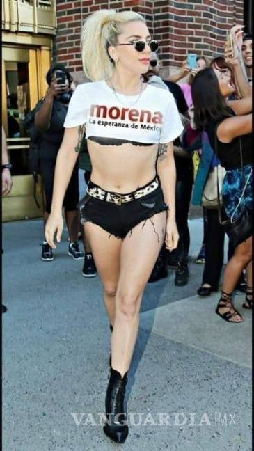 $!Lady Gaga no usa playera de Morena ni apoya a AMLO