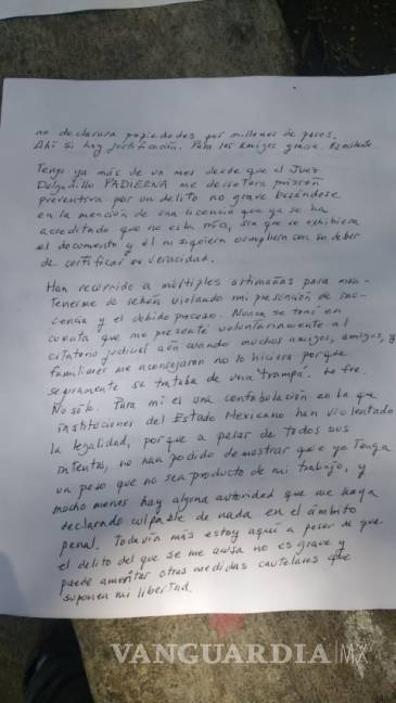 $!Escribe Rosario Robles carta exigiendo un juicio justo