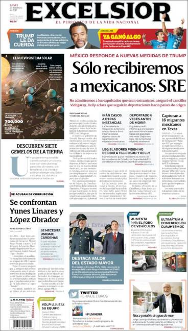$!Titulares Prensa Nacional 23/02/2017
