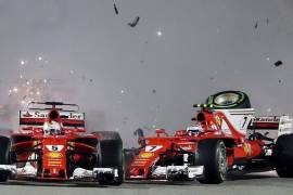 &quot;El coche estaba dañado y tenía que parar&quot;: Vettel deja el GP de Singapur tras choque