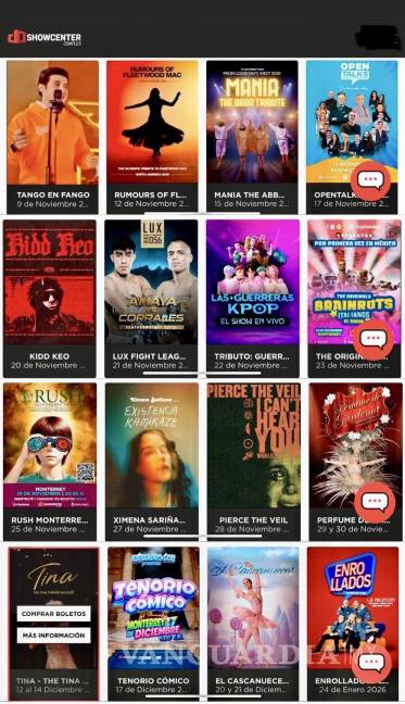 $!Espectáculos presentados en el Showcenter Complex.