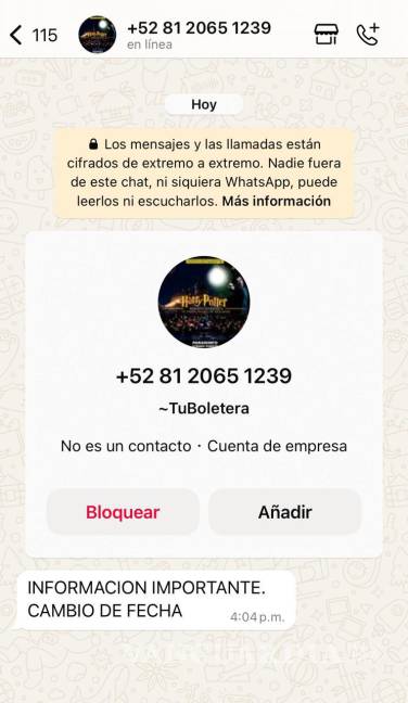 $!Los organizadores comenzaron a avisarles a quienes tenían su boleto por medio de WhatsApp.