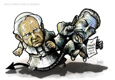 Vera y Harfuch ante la represión