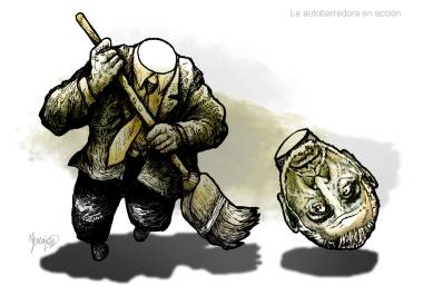 La autobarredora en acción