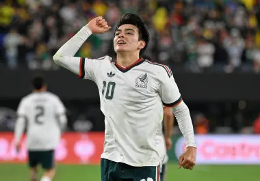 Gilberto Mora celebrates his goal 1-1 of Mexico during 2026 International Friendly match between Mexico (Mexican National team) vs (and) Colombia at M&amp;T Bank Stadium, on September 26, 2026 in Baltimore, Maryland, United States.