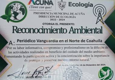 El reconocimiento entregado a VANGUARDIA, en el marco de las acciones ambientales.