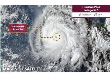 El huracán ‘Polo’ retomó fuerza la tarde de este miércoles y regresó a Categoría 5 en la escala Saffir-Simpson.