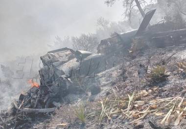 El helicóptero 212 sufrió una caída durante las actividades de combate al incendio en Arteaga.