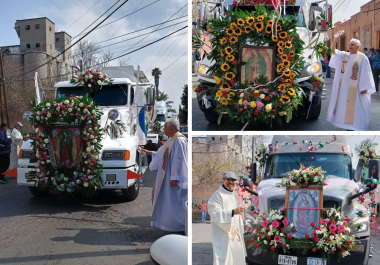 Peregrinación y bendición de transporte público de empresas y trailers de Saltillo, reunió a la ciudadanía Saltillense, como evento de la celebración para el día de la Virgen de Guadalupe | FOTOGRAFÍA: FACEBOOK SANTUARIO