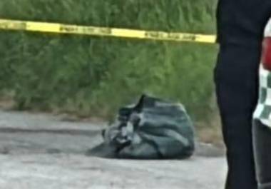 Los restos fueron encontrados en el interior de una maleta de tela en color verde, a la orilla de la carretera a Laredo