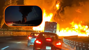 Explosión de pipa de combustible en la carretera México-Puebla