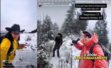 El acceso a la zona nevada requirió una caminata de aproximadamente cuatro kilómetros y equipo especializado para bajas temperaturas.