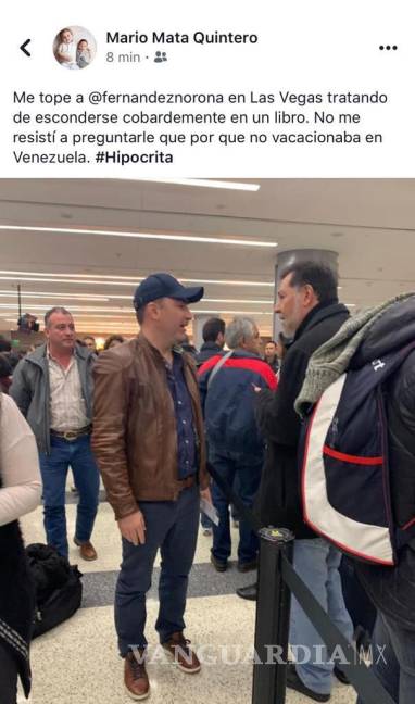 $!Mario Mata, empresario de Saltillo, increpa a Gerardo Fernández Noroña en Las Vegas: ¿Por qué no vacacionas en Venezuela?