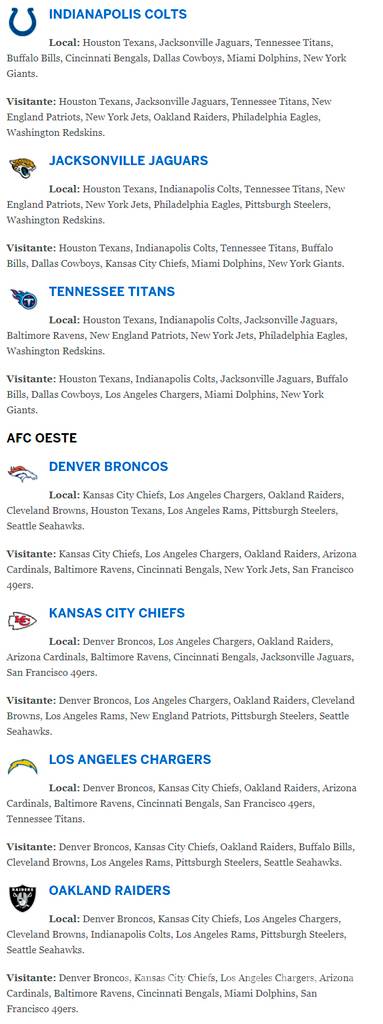 $!NFL define rivales para los 32 equipos en la temporada 2018