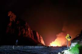 Elementos de Protección Civil combaten un incendio en la región sureste.