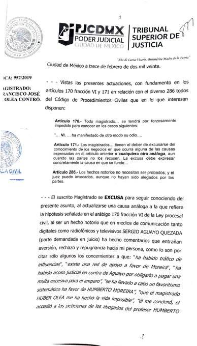 $!Invocando causal inexistente, magistrado de caso Sergio Aguayo alega ser “víctima” de expresiones de odio y se excusa