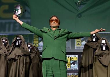 Robert Downey Jr. fue presentado el fin de semana en la ComicCon en medio de un show repleto de fanáticos de Marvel.