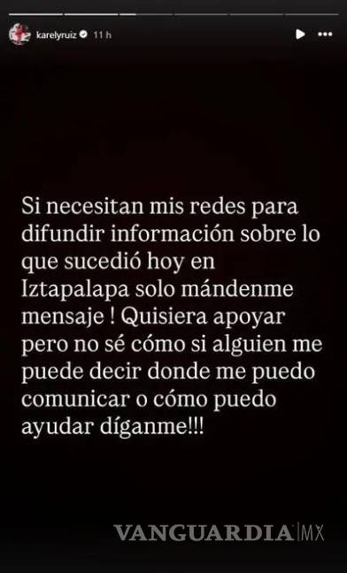 $!Influencers Karely Ruiz y Tammy Parra destacan en redes su apoyo a víctimas de explosión en Iztapalapa