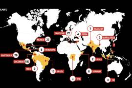 Con 32 ambientalistas fallecidos México se ubica en el segundo lugar en el mapa de Front Line Defenders de los cinco países iberoamericanos más peligrosos para ser defensor ambiental.