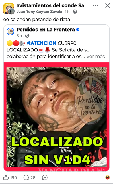 $!Emplean fotografía de ‘El Conde’ para realizar reportes falsos fuera de Saltillo