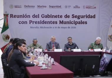 Alfredo Ramírez Bedolla y Omar García Harfuch, encabezaron la reunión del Gabinete de Seguridad con Presidentes Municipales