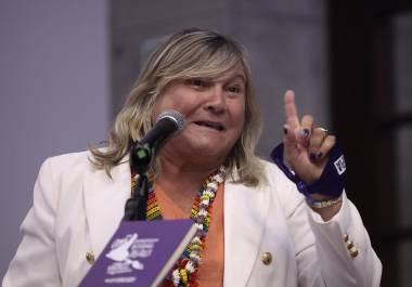 La directora regional para las Américas y el Caribe de ONU Mujeres, María Noel Vaeza en la inauguración de la Primera Cumbre Latinoamericana de Defensoras Digitales, en Ciudad de México.