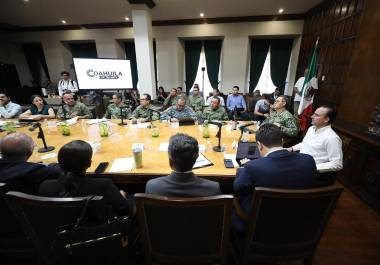 El gobernador Manolo Jiménez Salinas encabezó la reunión de la Mesa de Coordinación Estatal para la Construcción de Paz y Seguridad.