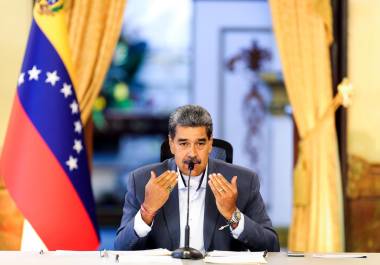 El presidente de Venezuela, Nicolás Maduro, durante un Consejo de Defensa de la Nación, en Caracas, Venezuela.