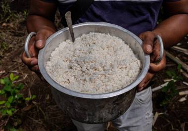 En miles de laboratorios improvisados en la selva, los trabajadores muelen hojas de coca y las mezclan con productos químicos para crear pasta de cocaína que luego se destila en ladrillos.