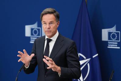 El secretario general de la OTAN, Mark Rutte, ofrece una declaración a la prensa en la sede de la UE en Bruselas, el miércoles 2 de septiembre de 2026.