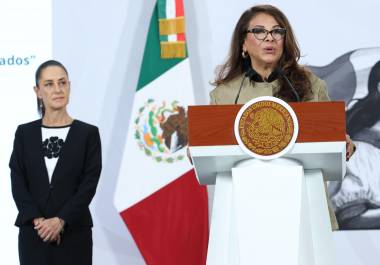 Ana Valdez, directora general de Latino Donor Collaborative Think Thank, durante la conferencia Mañanera del Pueblo en la que se dieron detalles de la participación de mexicanos en el exterior
