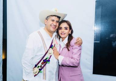 Grecia Quiroz, viuda del alcalde de Uruapan, Michoacán, Carlos Manzo, llegó a Palacio Nacional cerca de las 14:00 horas para reunirse con la presidenta Claudia Sheinbaum.