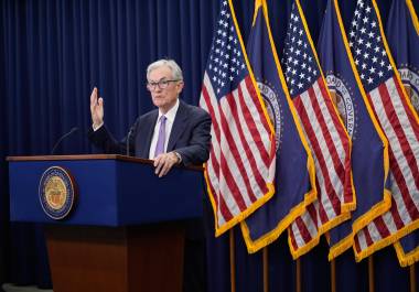 El presidente de la Reserva Federal de Estados Unidos Jerome Powell en conferencia de prensa en la sede de esa institución en Washington el 29 de octubre del 2025. (AP foto/Manuel Balce Ceneta)