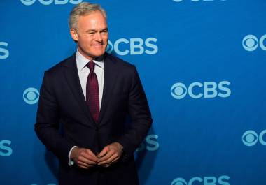 FILE - Scott Pelley, anchor of CBS Evening News, at the CBS Upfront in New York, May 15, 2013. (Photo by Charles Sykes/Invision/AP, File)