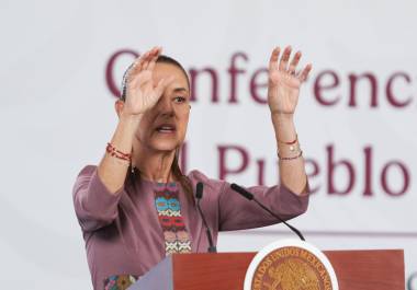 Claudia Sheinbaum durante la conferencia matutina en la que se tocó el tema de energías sustentables.