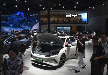 La exhibición de BYD en Auto Shanghai 2025, en Shanghái, China, el 23 de abril de 2025.