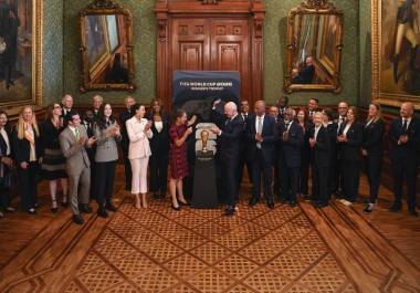 Claudia Sheinbaum, presidenta de México, en Palacio Nacional, recibió al presidente de la FIFA, Gianni Infantino