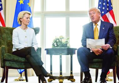 El presidente de Estados Unidos, Donald Trump, afirmó que habló este jueves por teléfono con la presidenta de la Unión Europea (UE), Ursula von der Leyen.