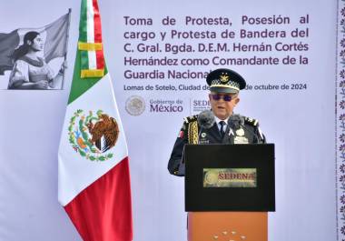 El general Hernán Cortés Hernández tomó posesión como Comandante Interino de la Guardia Nacional (GN), sustituyendo al Comisario general David Córdova Campos