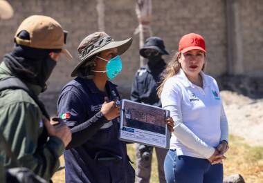 La Fiscalía del Estado de Jalisco realizó una jornada de trabajo junto con integrantes del colectivo Guerreros Buscadores de Jalisco el 13 de marzo de 2025 en el Rancho Izaguirre.