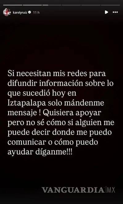 $!Influencers Karely Ruiz y Tammy Parra destacan en redes su apoyo a víctimas de explosión en Iztapalapa