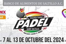 Del 7 al 13 de octubre, el Segundo Torneo Padel BAMX Saltillo “Padelante con el hambre” reunirá a deportistas en Punto Padel para apoyar la lucha contra la desnutrición infantil.