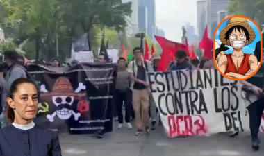 ¿Luffy llegó a México? Protesta en la CDMX utiliza bandera de la ‘Generación Z’