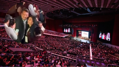 Andy López Beltrán en el aniversario 15 de Morena en el Auditorio Nacional