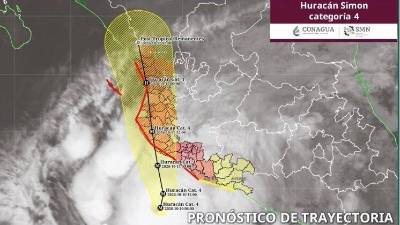 El huracán Simón alcanzó categoría 4 frente a Colima y Michoacán, con vientos sostenidos de hasta 240 km/h.