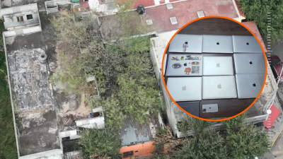 Un dron de la Secretaría de Seguridad de Monterrey ubicó una mochila con computadoras y equipos robados dentro de un terreno baldío en la colonia Talleres.