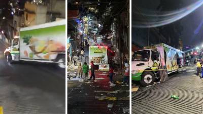 Un camión de refrescos ‘Jarritos’ se accidentó al circular por una pendiente de la alcaldía Álvaro Obregón, llamada ‘la bajada del diablo’.