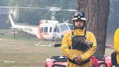 Por aire y por tierra los brigadistas combaten los incendios forestales registrados en Nuevo León.