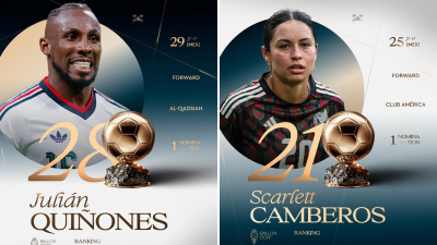 Julián Quiñones cerró la temporada 2025-2026 con 33 goles y cuatro asistencias en 31 partidos con el Al-Qadsiah, mientras que Scarlett Camberos sumó 25 anotaciones y 17 asistencias con el América.